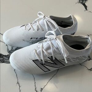New Balance White and Black Furon Team FG V8 Cleats, Size 1.5